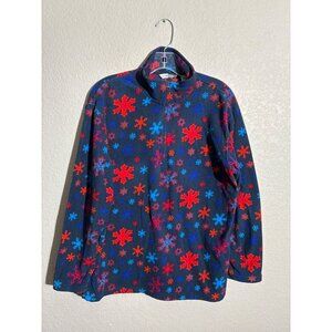 Active Studio Sweater Fleece Pullover Snowflake size  S 1/4 Zip